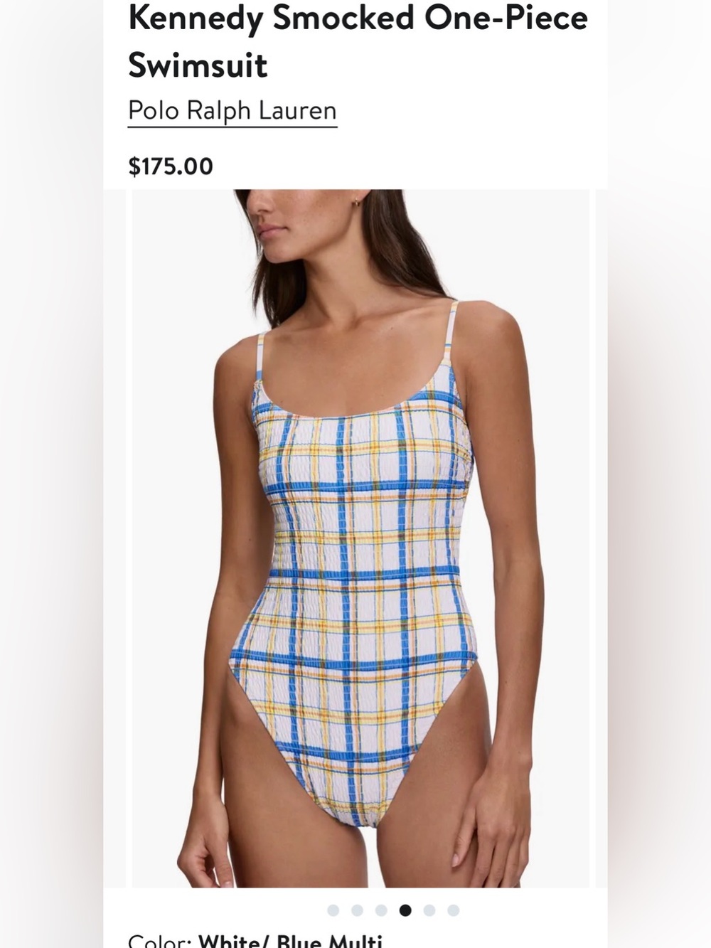 Polo Ralph Lauren New Kennedy Smocked One Piece Swim Size M.  $175 MSRP - Picture 3 of 11